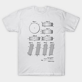 Roll-Preventing Hockey Puck Vintage Patent Hand Drawing T-Shirt